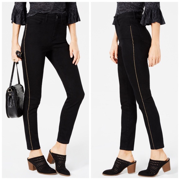 Style & Co. Denim - 10P 14P Style & Co. Black Chain Detail Skinny Jean